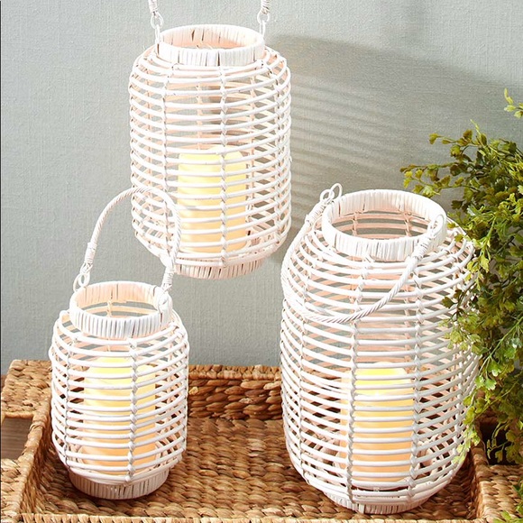 🆕🏬Wicker LED Candle Lantern ~ Small - Picture 2 of 2
